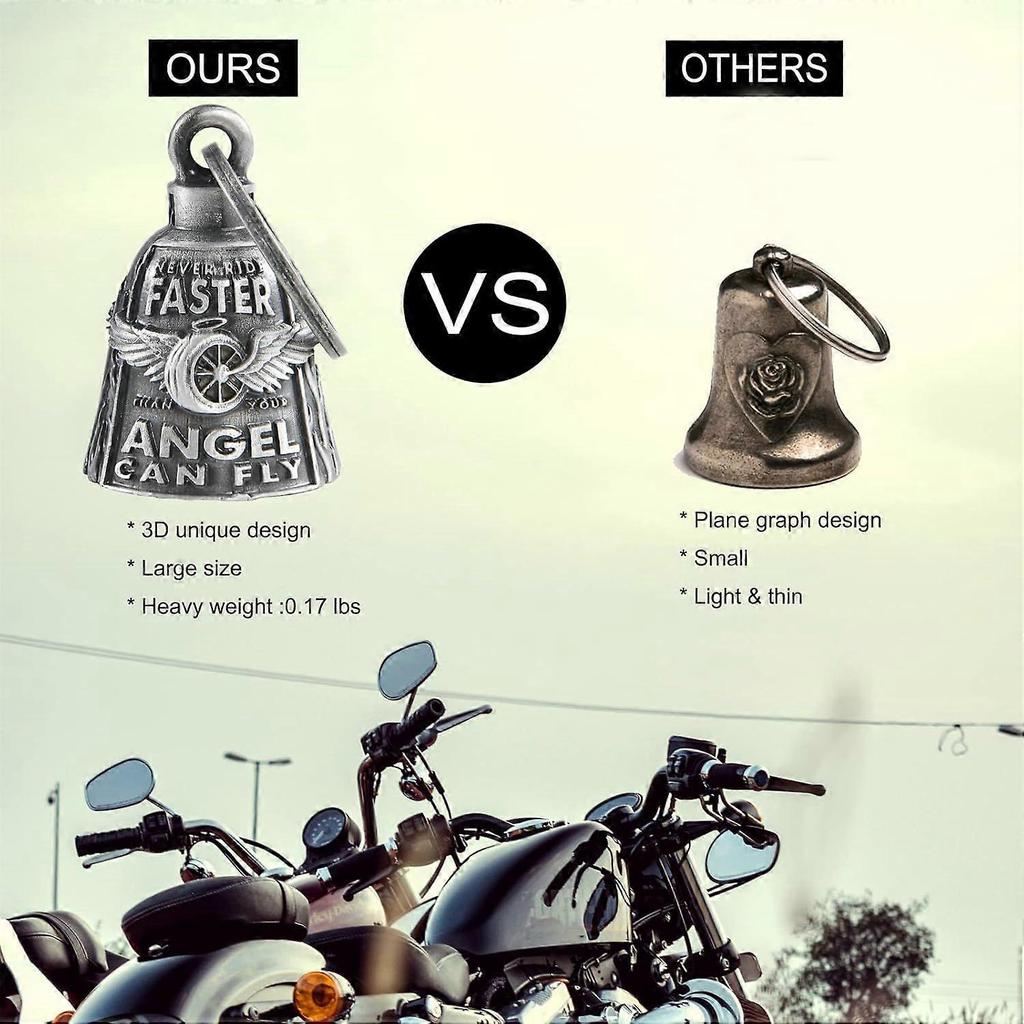 Motorcycle Bells for Bikers Guardian Angel Gremlin Bells for Motorcycle Rider Key Chain Fo