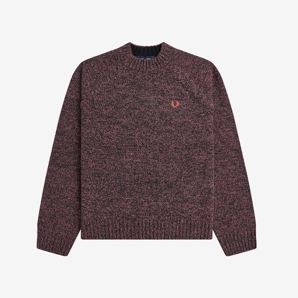 Fred Perry [Женский] Вязаный джемпер с высоким воротником и твистовым узором - Flamingo Tan/Anchor Grey/Black Afpf2531133-73A