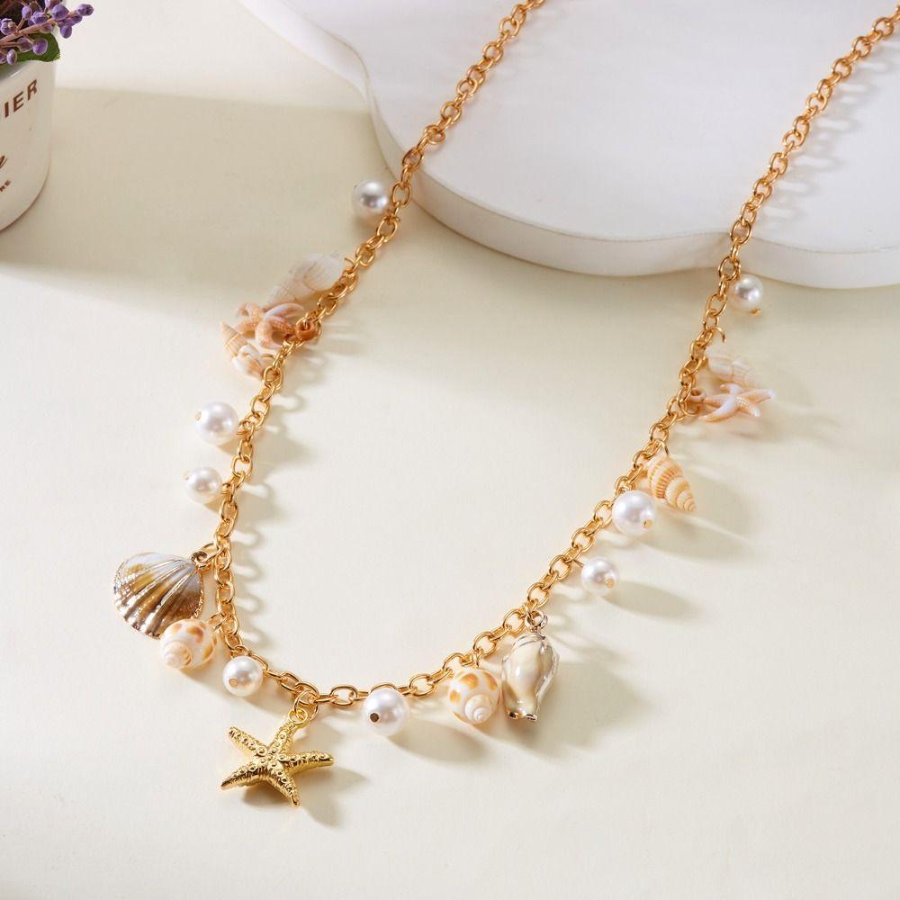 Gold Color Starfish Shell Waist Chain Minimalist Bohemian Body Chain Beads Belly Chain Women