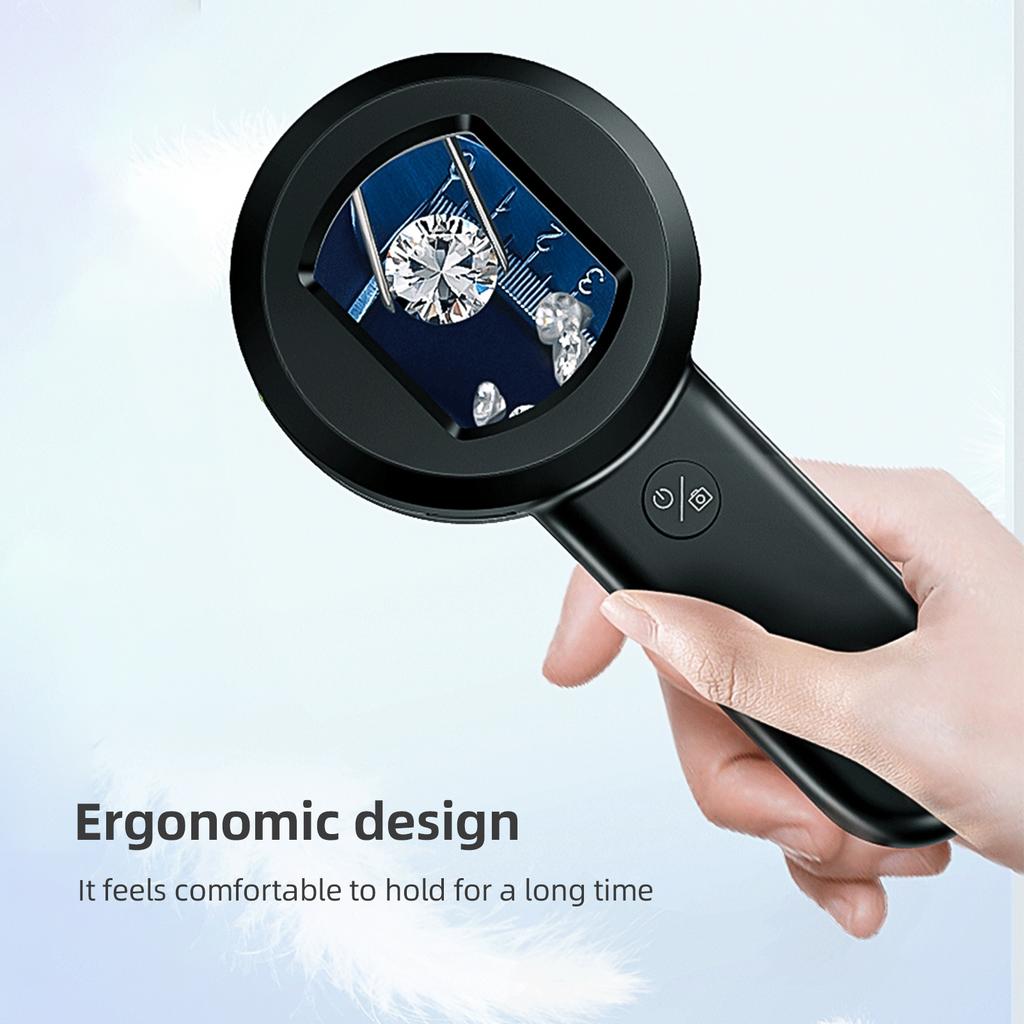 Handheld Digital Magnifying Glass Digital Microscope for Adults Kids 100X Magnification 2.0 Inch Screen Manual 16M Photo Built-in Battery LE