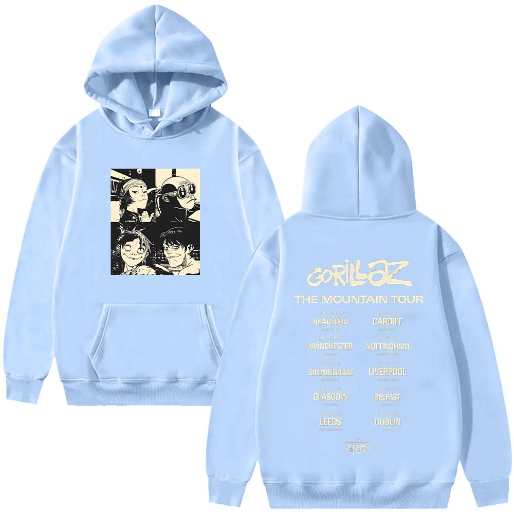 Only Available At The Mountain Tour Hoodie Gorillazs Merch Sweatshirt Vintage Aesthetic Trendy Hoody Long Sleeve Pullover Unisex