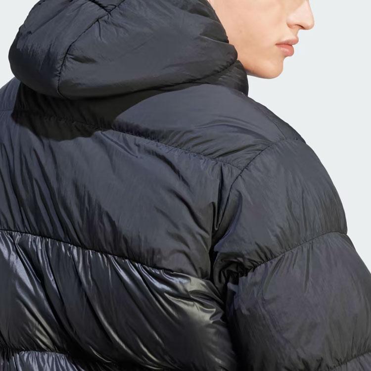 Adidas Оригинальная однотонная мужская куртка с длинным рукавом и капюшоном, черная IL2572