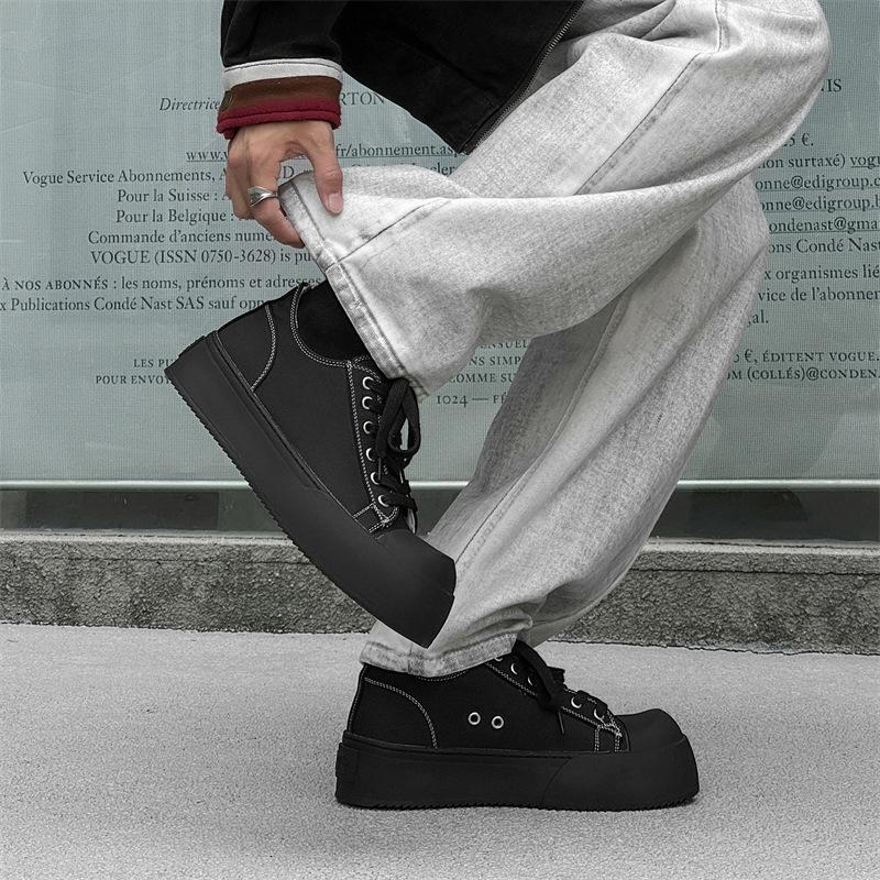 Осенне-зимняя мужская и женская обувь на платформе в стиле ретро, увеличивающая рост, повседневная обувь, универсальные туфли Дерби с большой головой 17767-J