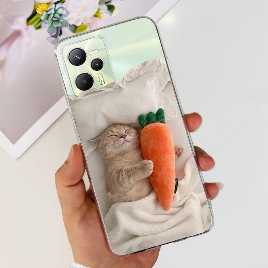 Чехол для Realme C35 RMX3511 Стильный окрашенный чехол Прозрачный силиконовый Мягкий тонкий чехол для телефона Для Realme C35 C 35 RealmeC35 Fundas Shell