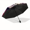 1pc Skull and Roses Cartoon Umbrella,Compact Umbrella, Suitable for Camping, Ideal Easter Birthday Gift for Family and Friends.W081