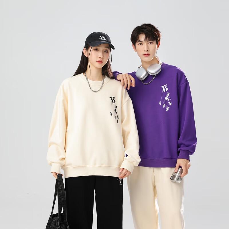 Fengxun Unisex Loose Fit Round Neck Pullover Sweatshirt