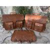 Leather Messenger Bull Hide Motorcycle Brown Leather Two Bags Panniers Saddle 2 Bags