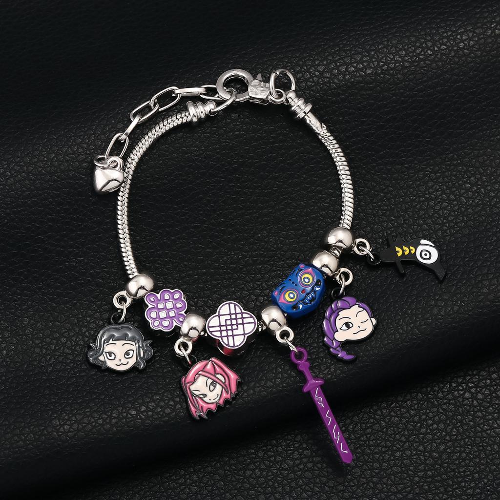 Браслеты серии Y2K K-Pop Demon Hunters для мужчин и женщин, браслет с бусинами, эмалевой подвеской, браслет-манжета HUNTR/X, подарок для фанатов, косплей-украшения