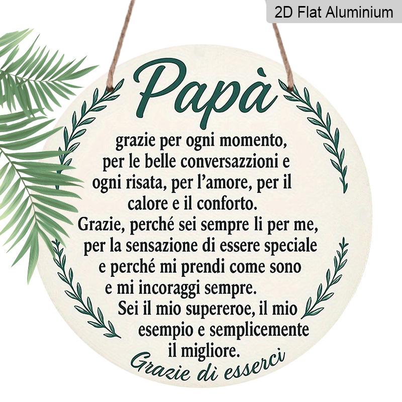 2D Flat, 1pc 7.87x7.87 Inch Round Italian-style Aluminum Sign, "Thank You Father" Vintage Decorative Plaque, Father's Day Appreciation Gift Decor