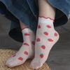Peach Strawberry Glass Silk Ruffle Socks Avocado Ultra Thin Transparent Flower Ruffle Socks Korean Ins