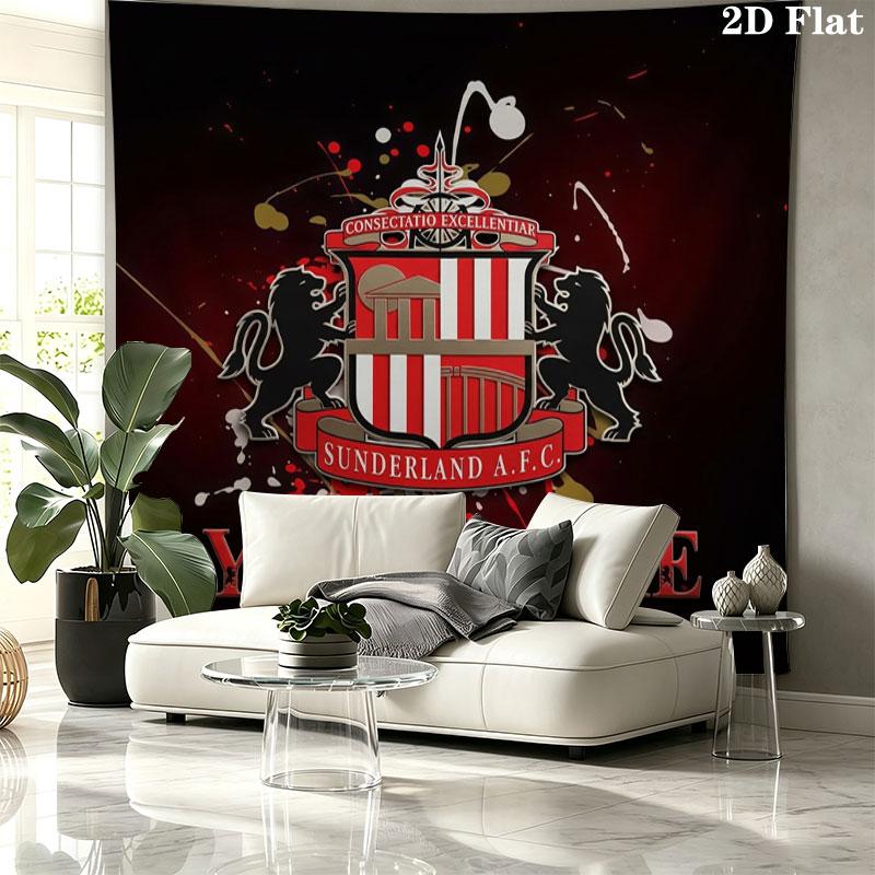 Sunderland A.F Custom Name Wall Tapestry Aesthetic Wall Hanging Printed Fabric Blanket Decorative Tapestries for Bedroom Living Room Home Decor