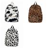 Plush Students School Bag Harajuku Students Daypack Portable Leopard Print Backpack  Daily