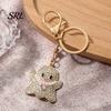 Sparkling Key Holders Halloween Rhinestone Pumpkin Keychain, Ghost Witch Hat Spider Web Cat Decorative Charms Bag Charm, Car Ring for Handbags