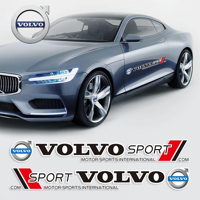 For Volvo 2Pcs Car Waterproof Door Side Sticker Auto Body Emblem Decor Decals For Volvo XC90 V90 V60 XC60 V40 S80 S60 S90 C40 XC