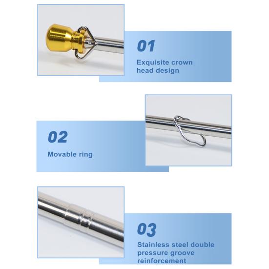 200/300 см телескопический флагшток для туристического гида с нескользящей губчатой ручкой, прочный
