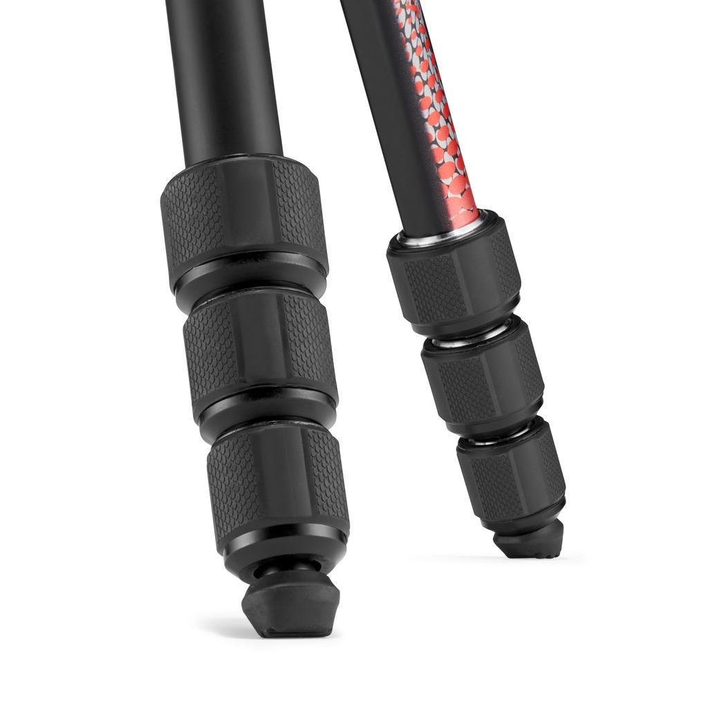 Manfrotto Element MII Дорожный алюминиевый штатив 8 кг Максимальная высота В сложенном виде Шаровая головка Переноска JP A00015BMN Штатив, 4-секционный комплект, Красный, Легкий, 1,55 кг