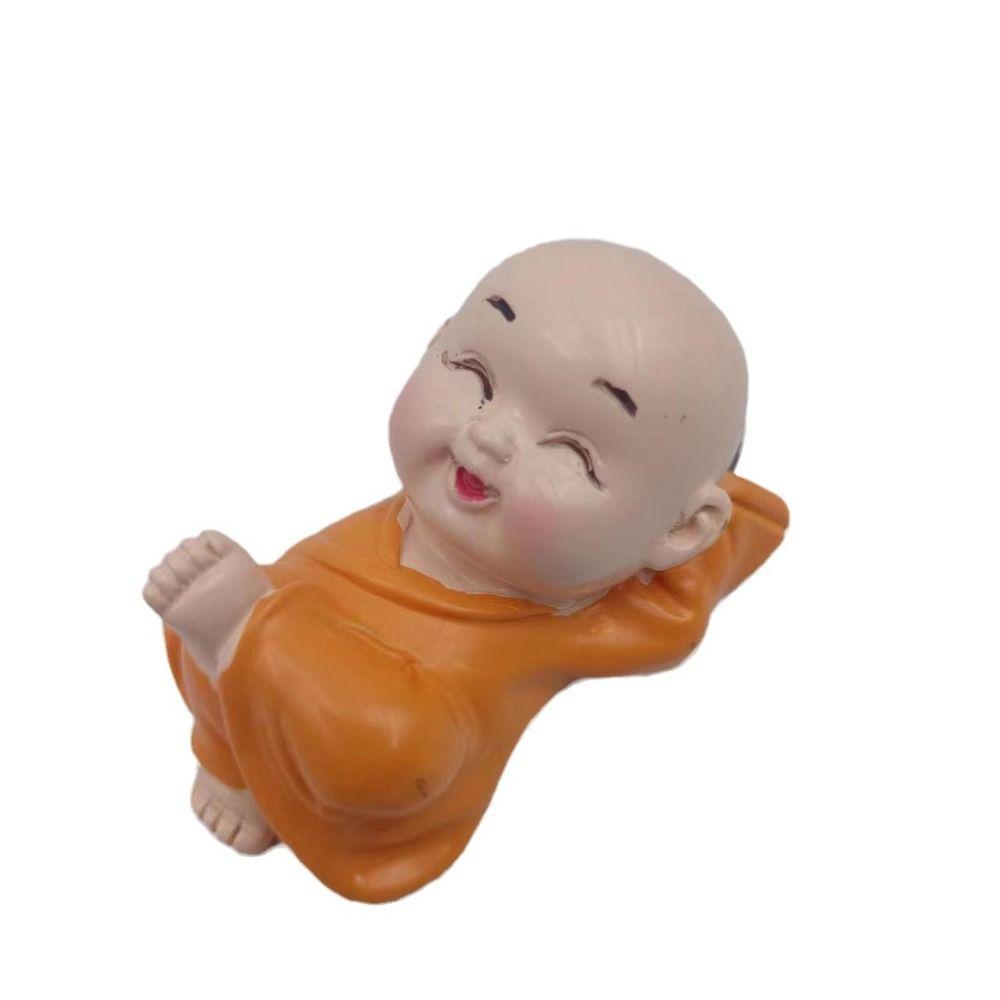 DIY Mini Buddha Figurine Cute Small Monk Sculpture Buddha Ornaments  Car Decoration