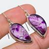 Natural Brazilian Amethyst Gemstone 925 Solid Sterling Silver Earring 1.75" o2E84
