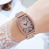 Fashion light luxury steel belt watch retro wine barrel quartz women's watch niche gypsy women's watch