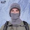Winter Knitted Mask Scarf Integrated Hat Men's Duck Tongue Pullover Hat Riding Windproof Fleece Ear Protector Wool Hat