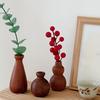 Мини-ваза из дерева для ручной работы, натуральная ваза, маленькая декоративная деревянная ваза для цветов, сушеных цветов, бутонов