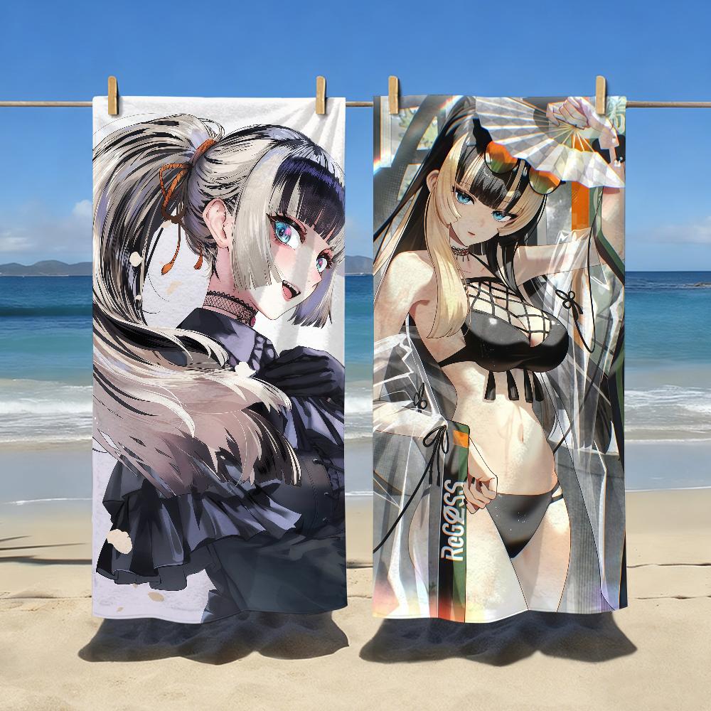 Певец J-Juufuutei Raden VTuber Полотенце Спортивное Быстросохнущее Туристическое Снаряжение для Кемпинга Песозащитное Мягкое Легкое Большое Пляжное Полотенце