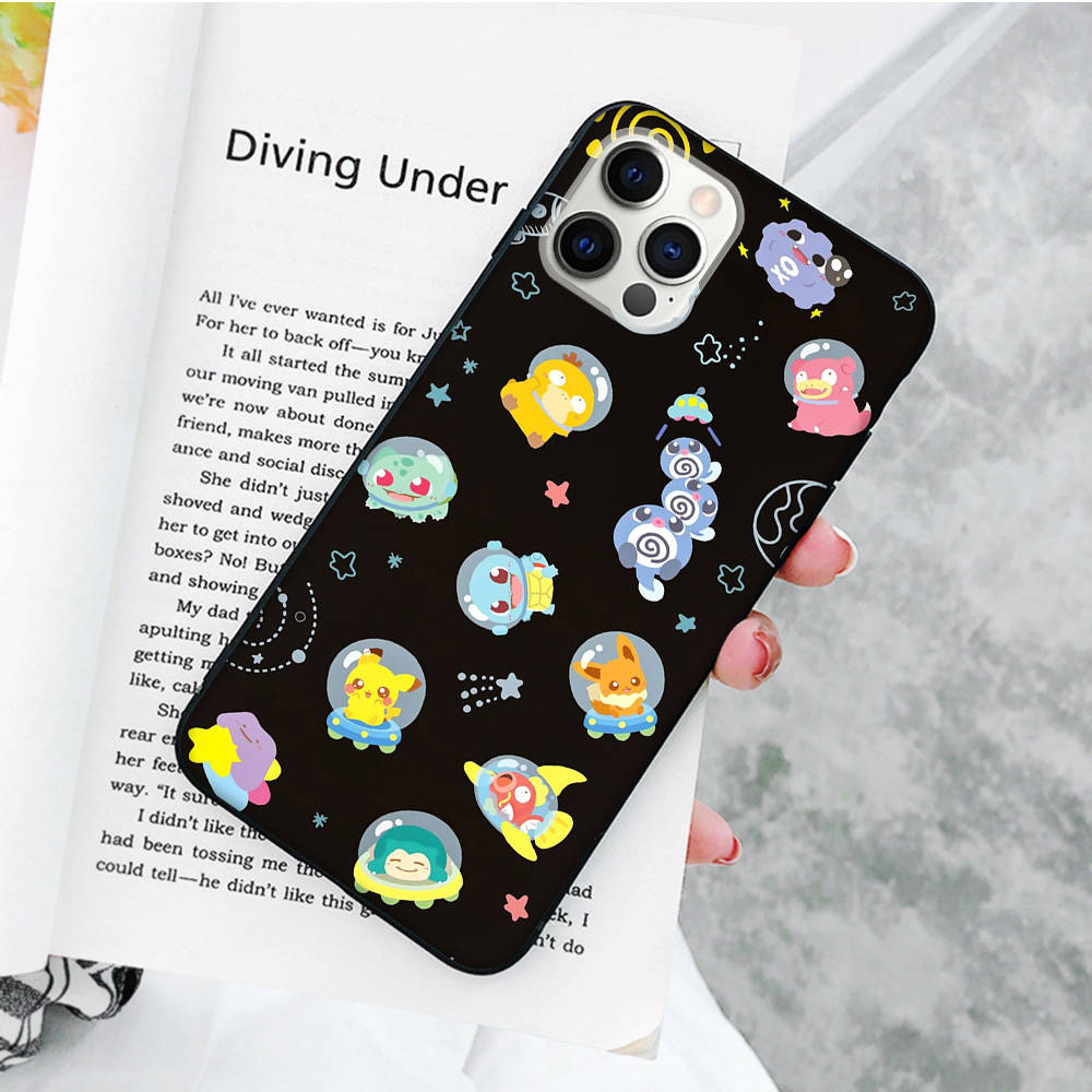 JP39 Pikachus Black Soft Case for Xiaomi Poco X6 X4 M5 M6 F5 F6 C65 C55 C50 C51 C40 Pro Redmi 14C A3X 13C 12C 11T 10A 9C Note 7 6 8A Plus