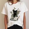 Women's Cat Printed T-shirt, Cartoon Printed Short Sleeved Top, 90s Fashion