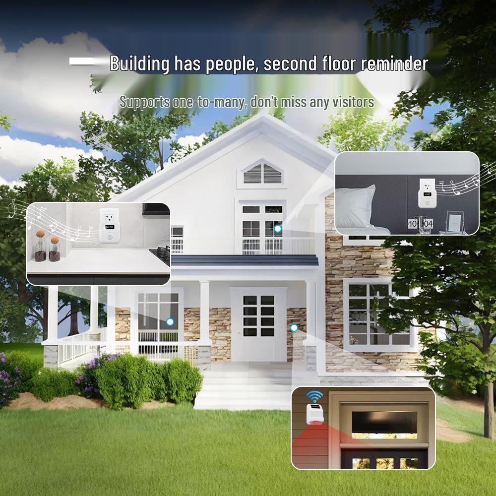 Беспроводной ИК-звонок с авто-звонком и широкоугольным датчиком для дома и магазина