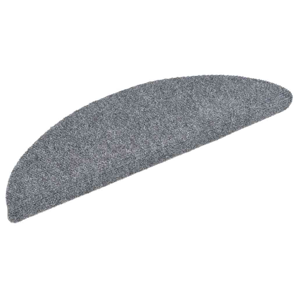 Self Adhesive Stair Treads 20 pcs 56 x 17 x 3 cm Light Grey Semi Round