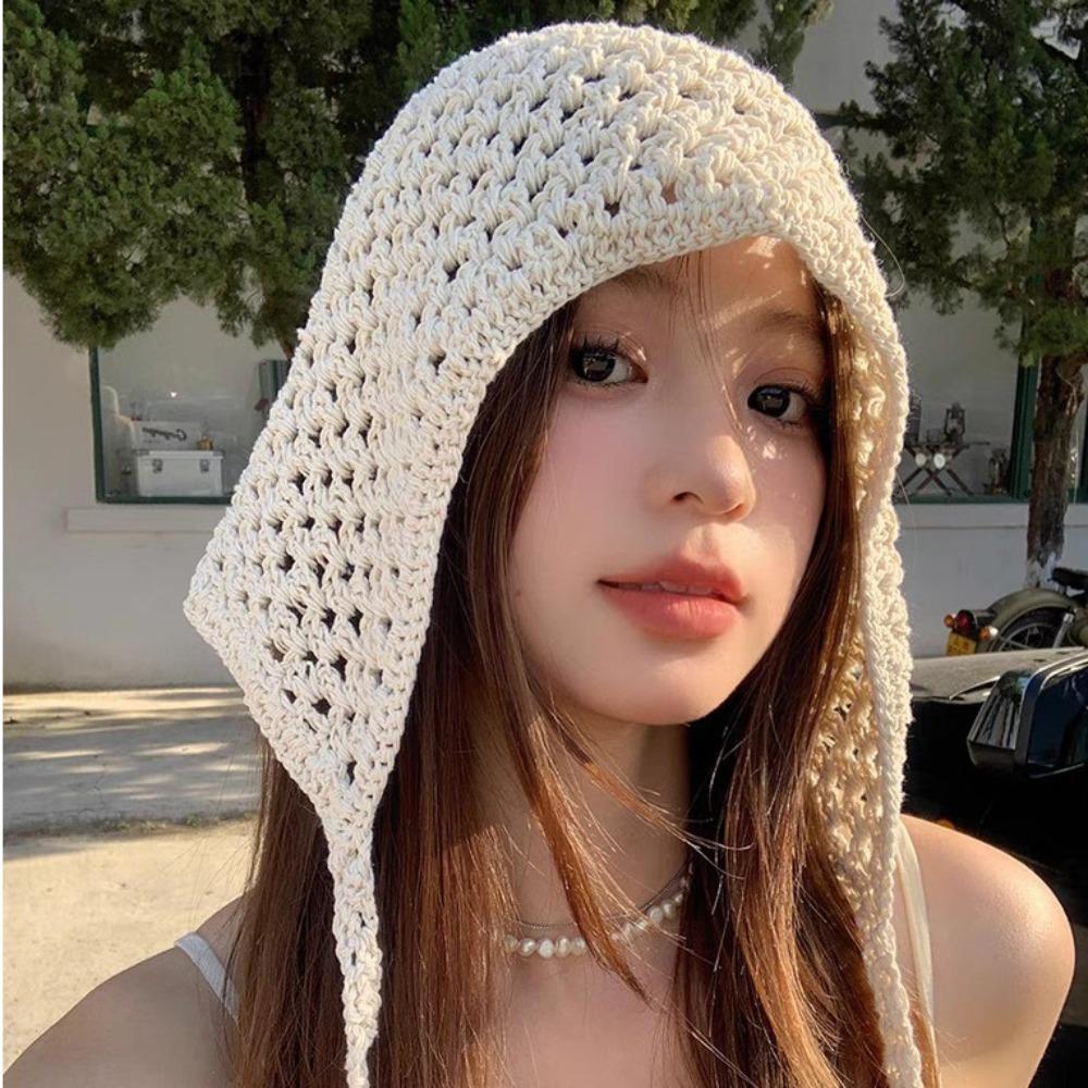 Ретро-шапки-пучки, вязаная вручную шерстяная шапка, милая шапка Баотоу для улицы