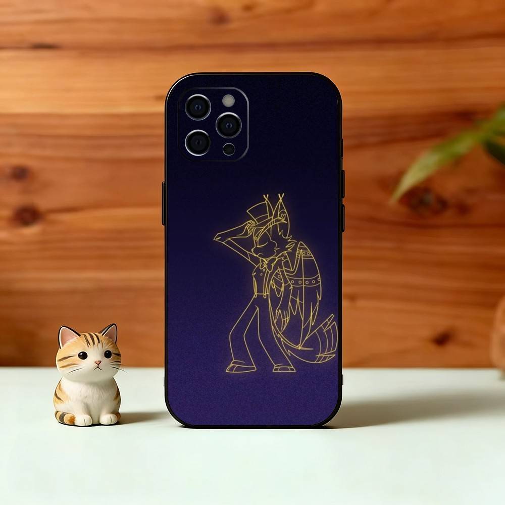 H-Hazbin H-Husk Чехол для телефона для iPhone 17, 16, 15, 14, 13, 12, 11 Plus, Pro Max, Другие Мягкий Черный Чехол