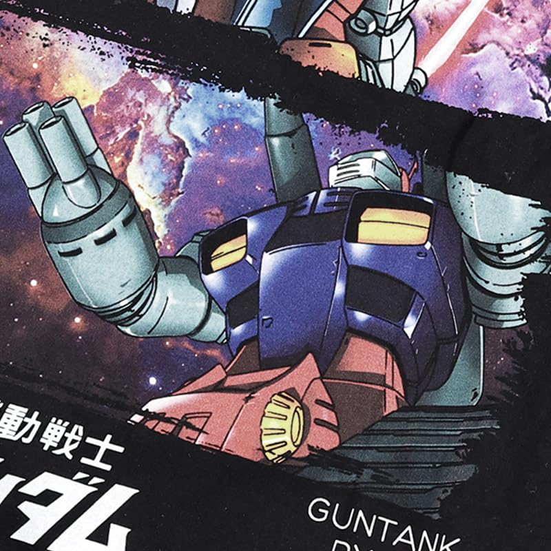 [EVERSOUL] Футболка с изображением Mobile Suit Gundam, короткий рукав, RX-78-4, Амуро, Чар, Закку, Ганганнон, Гантан, Аниме, Персонажи, Z'Gok, Зеонг, Мужская, Черная, Размер L [Par