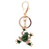 Charming Green Crystal Frog Keychain Women's Bag Accessory