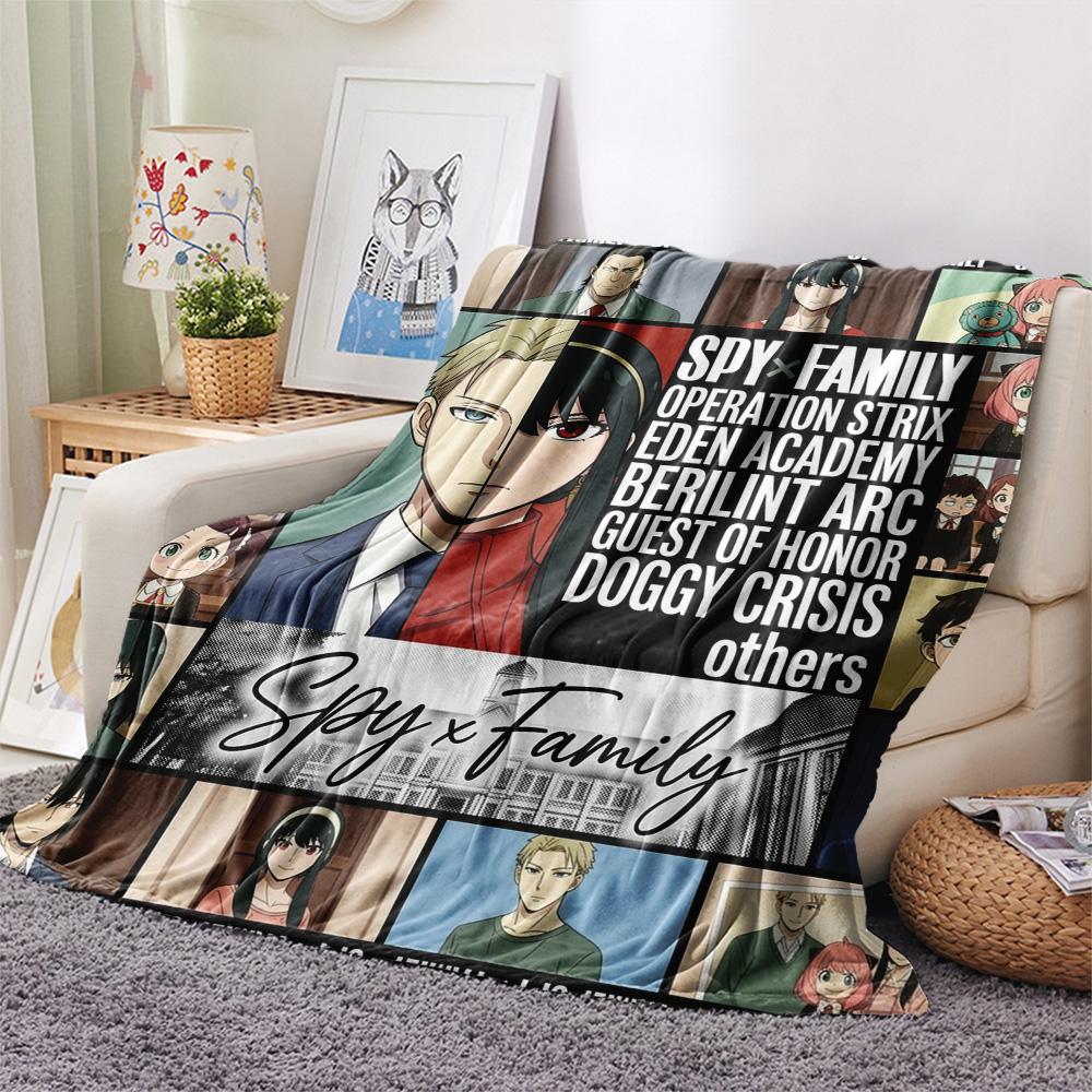 1PC Spy Family Patterned Flannel Blanket Suitable For All Seasons For Home Decor Warmth And Comfort Gifts Holiday Present