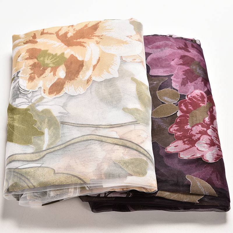 Romantic Floral Tulle Voile Door Window Curtain Drape Panel Sheer Scarf Valances Sheer Curtain Panel 100x200/100/250cm