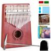 Kalimba 17 Keys Beginner Set Mahogany Tuned Scale Engraved Tuned Thumb Piano with Japanese Music Score Instrument Set Thumb Piano Kalimba Gift for