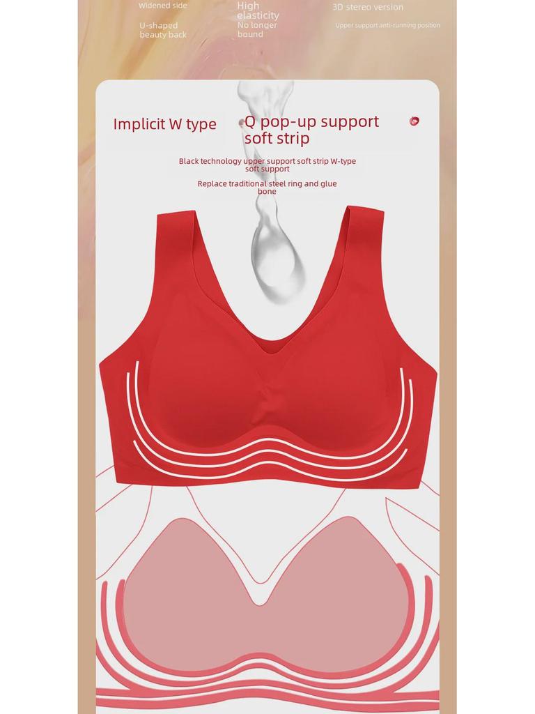 Яркий красный бесшовный бюстгальтер со знаком зодиака: Беспроводная связь и поддержка в Новом году