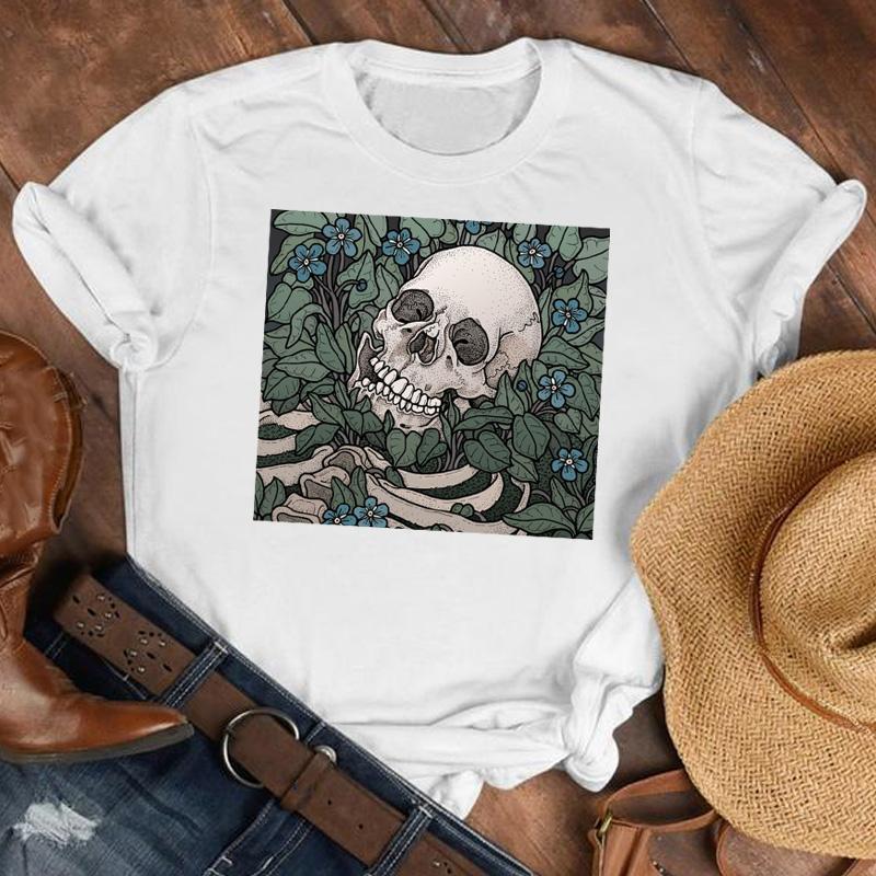 Women Lady Printed Cartoon 90S Horror Sleep Fashion Shirt Clothes Tshirt Female Print T Tee
