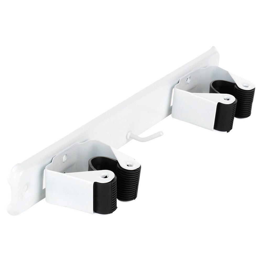 ProGarden Wall-Mounted Mop and Broom Holder with 2 Grips and Hook, 22 cm