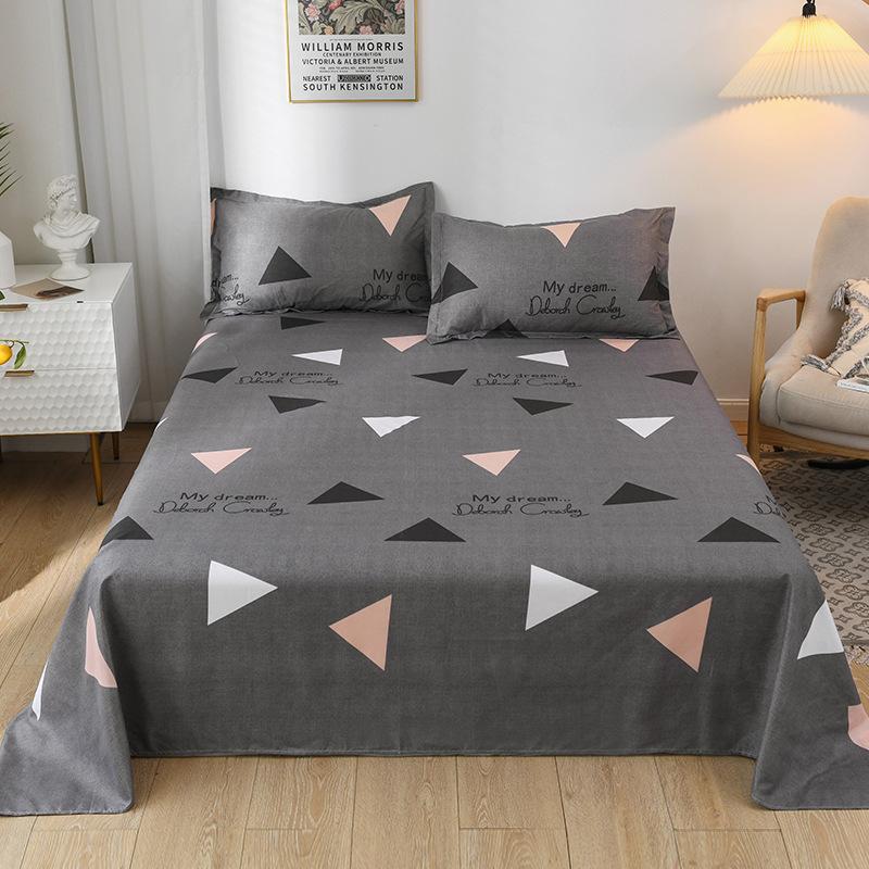 INS Style Bed Sheet One-Piece Winter 1.8m Double Bed 1.2m Student Dormitory Single Bed Minimalist Washed Cotton Quilt