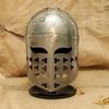 Medieval Great Helm Weathered Steel Knight Helmet  Crusader Armor Cosplay
