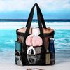 Nylon Mesh Beach Bag Large-capacity Multi-pocket Beach Bag Portable Travel Wash Bag Fitness Swimming Storage Bag Luggage Bags Functional Bags