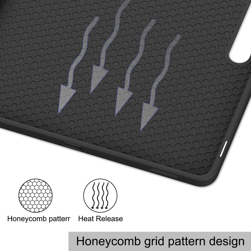 Для Samsung Galaxy Tab S10 FE+ Чехол-подставка Амортизирующий кожаный чехол для планшета со слотом для ручки