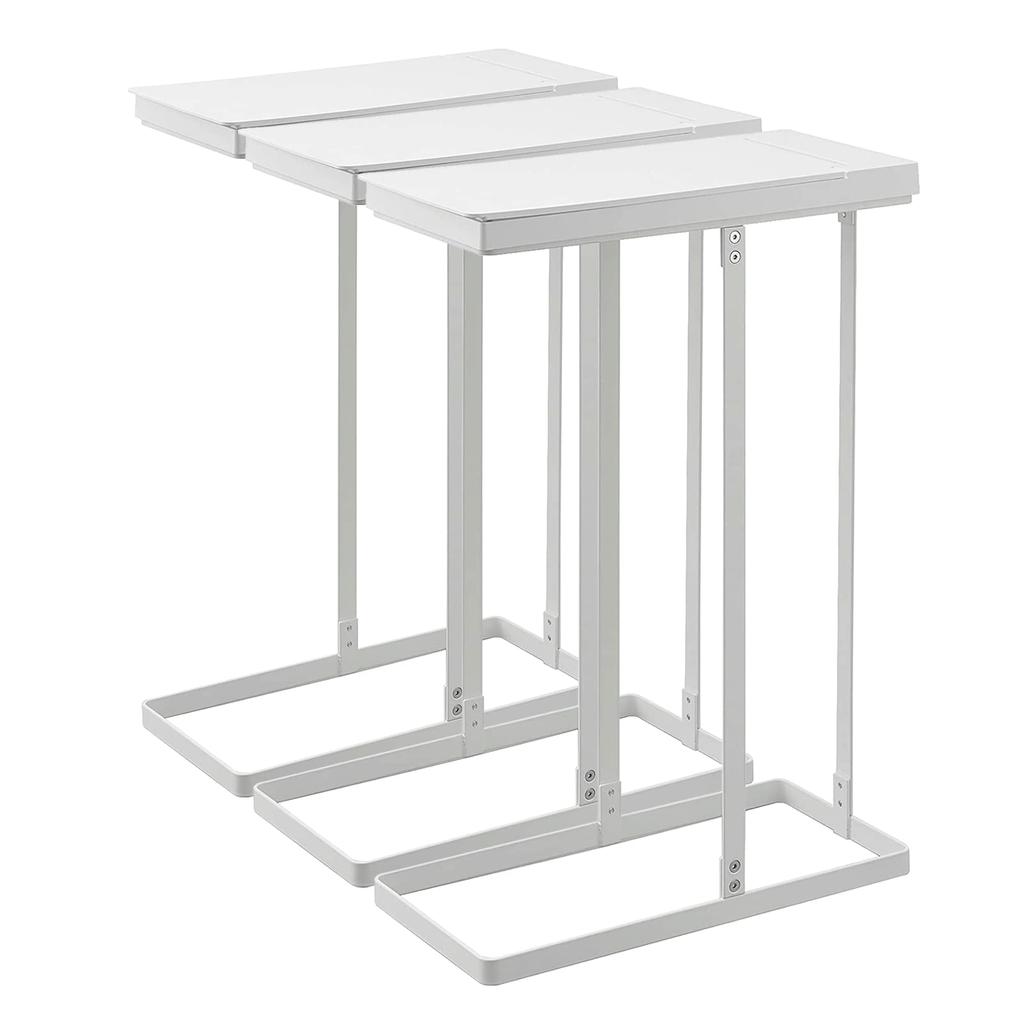 Yamazaki Jitsugyo Slim Garbage Separation Bag Holder with Lid, Set of 3, Trash Can Separation with Lid, 45 Liters, Kitchen Tower, White, 5838 X 3