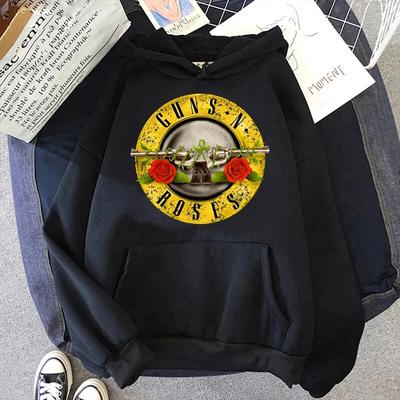 Толстовка с логотипом Guns N Roses, осень-зима, унисекс, женская теплая флисовая толстовка с капюшоном, унисекс, повседневная уличная одежда, верхняя одежда