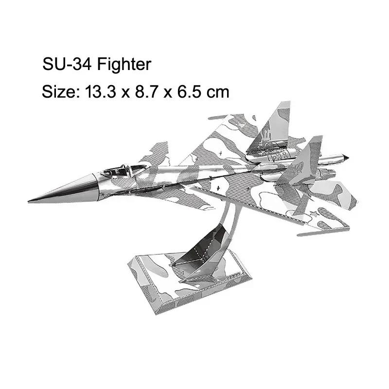 3D Металлические Пазлы Военный Истребитель J-20 J-10B SU-34 KA-50 НЛО Вертолет RAH-66 Сборка Своими Руками Ручная Сборка Масштабная Модель Пазлы
