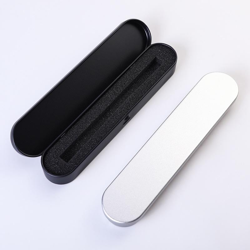 Креативный металлический пенал: Черно-серебряная прямоугольная жестяная коробка-раскладушка для студентов