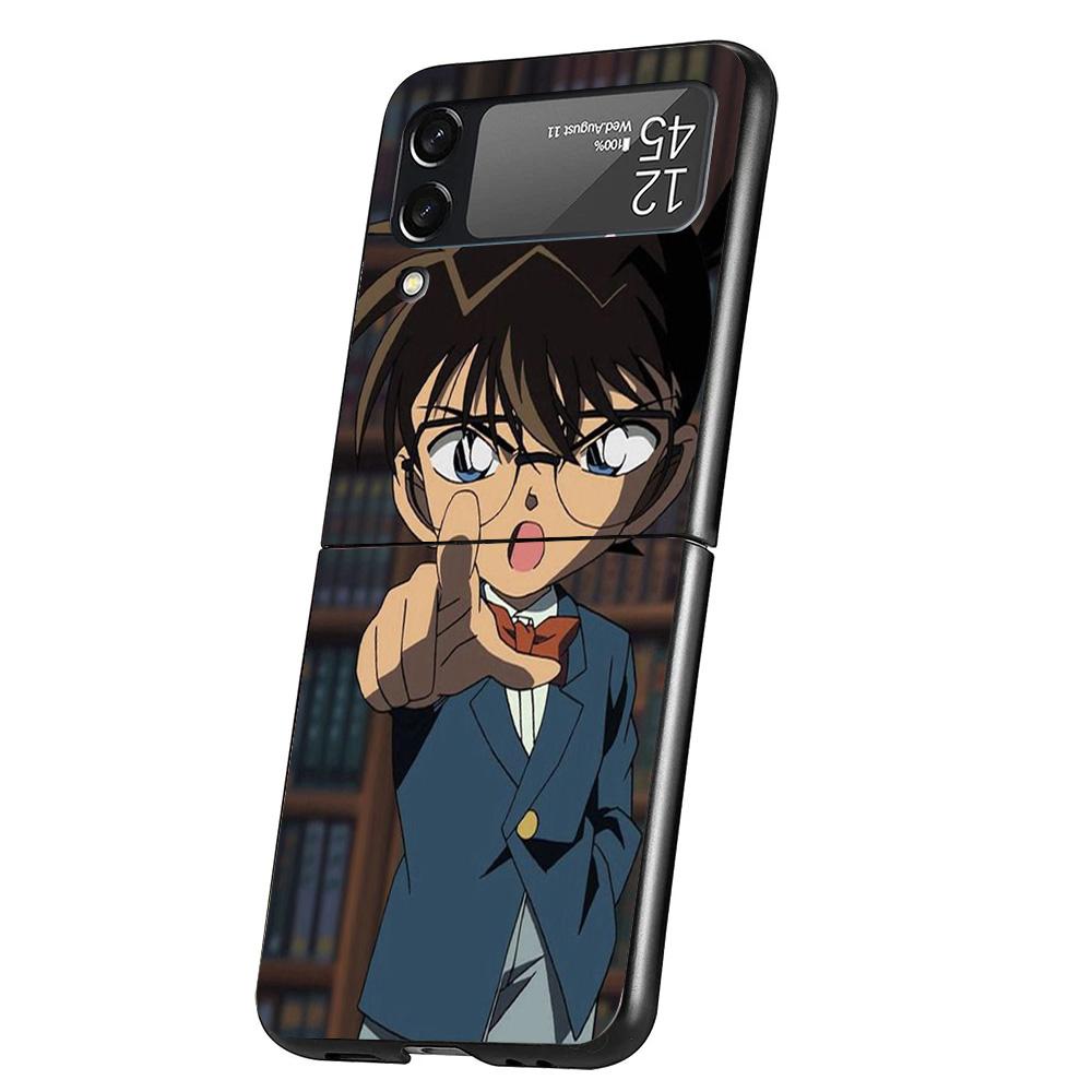 Аниме Чехол Conan для телефона Samsung Galaxy Z Flip 7 6 5 4 3 5G Flip7 Flip6 Flip5 Flip4 Flip3 Черный Fundas Shell Galaxy Z Fl