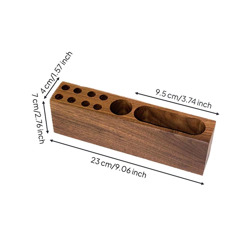Pen Holder with Card Slot Natural Wood Desk Tidy Compact for Study Room